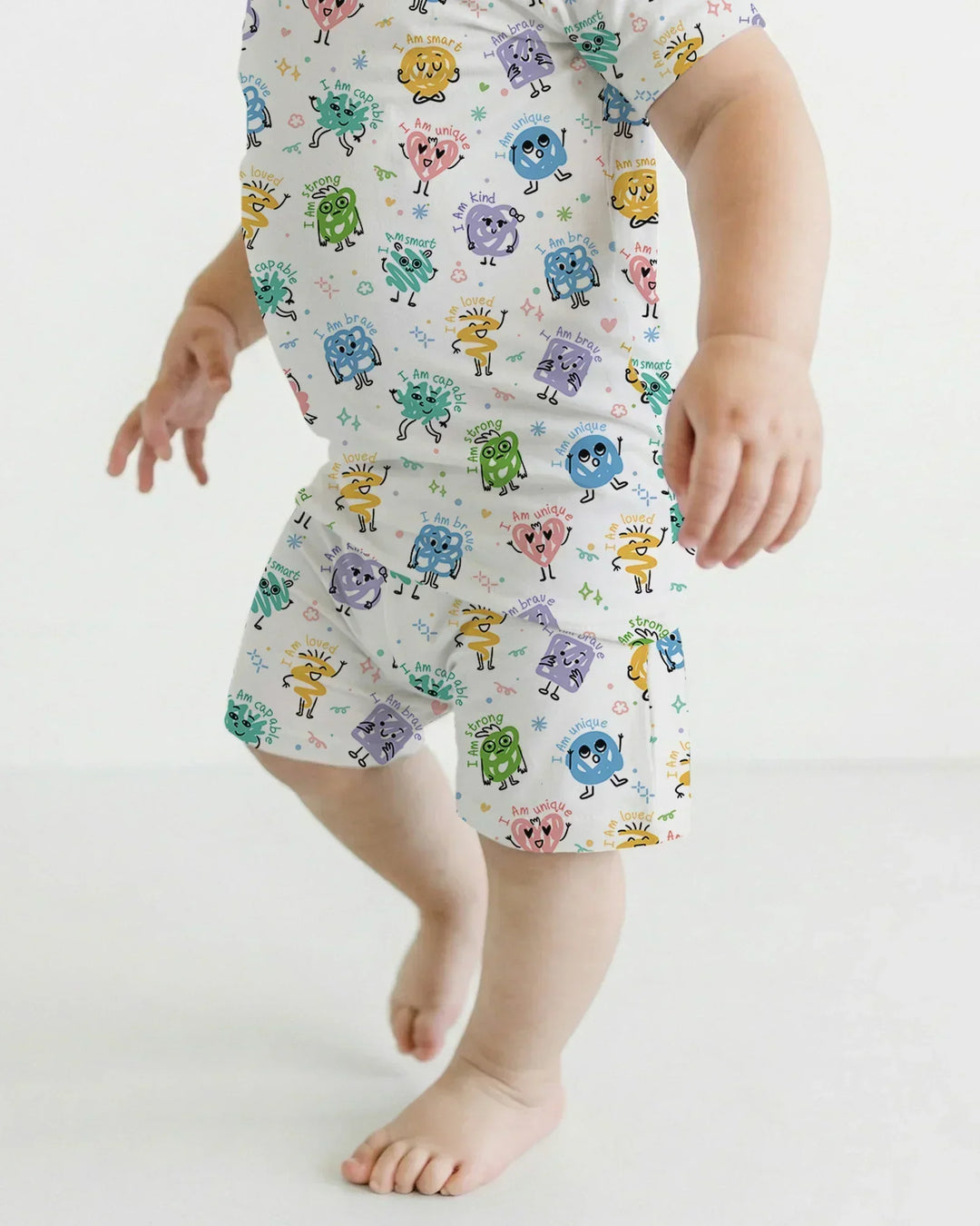 Positive Affirmations Bamboo Two Piece Short Sleeve Shorts Pajama Set