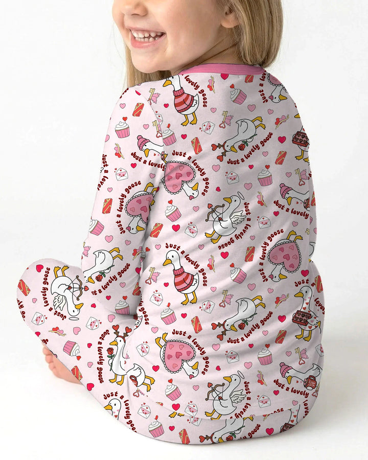 Valentine Silly Goose Bamboo Two Piece Long Sleeve Pajama Set