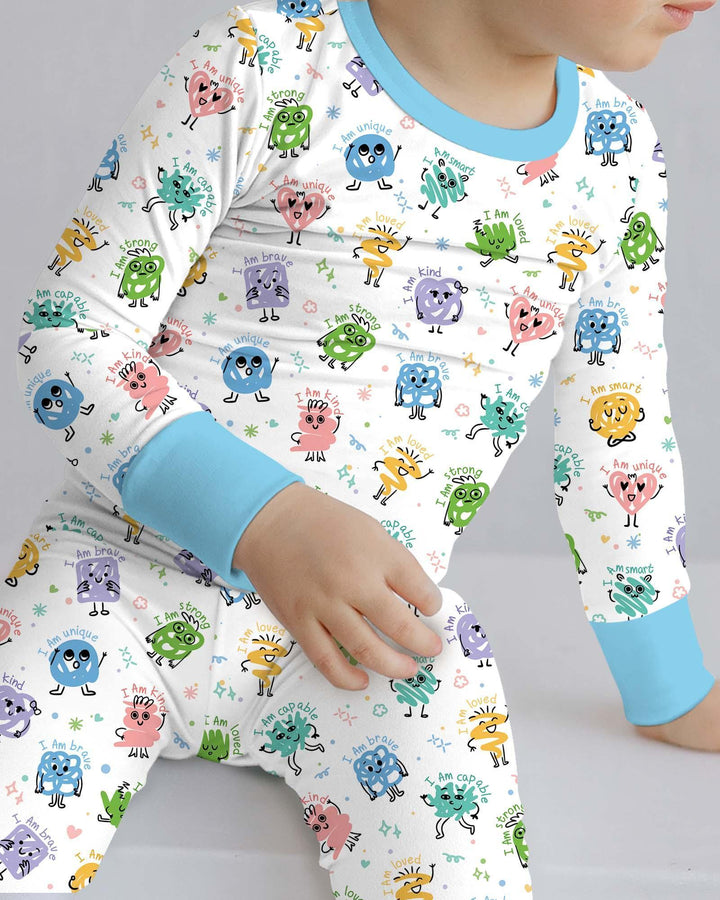 Positive Affirmations Bamboo Two Piece Long Sleeve Pajama Set