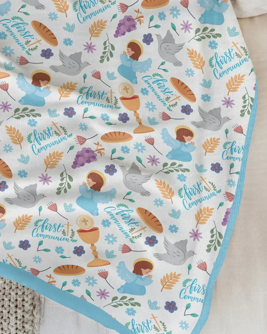 First Communion Bamboo Blanket