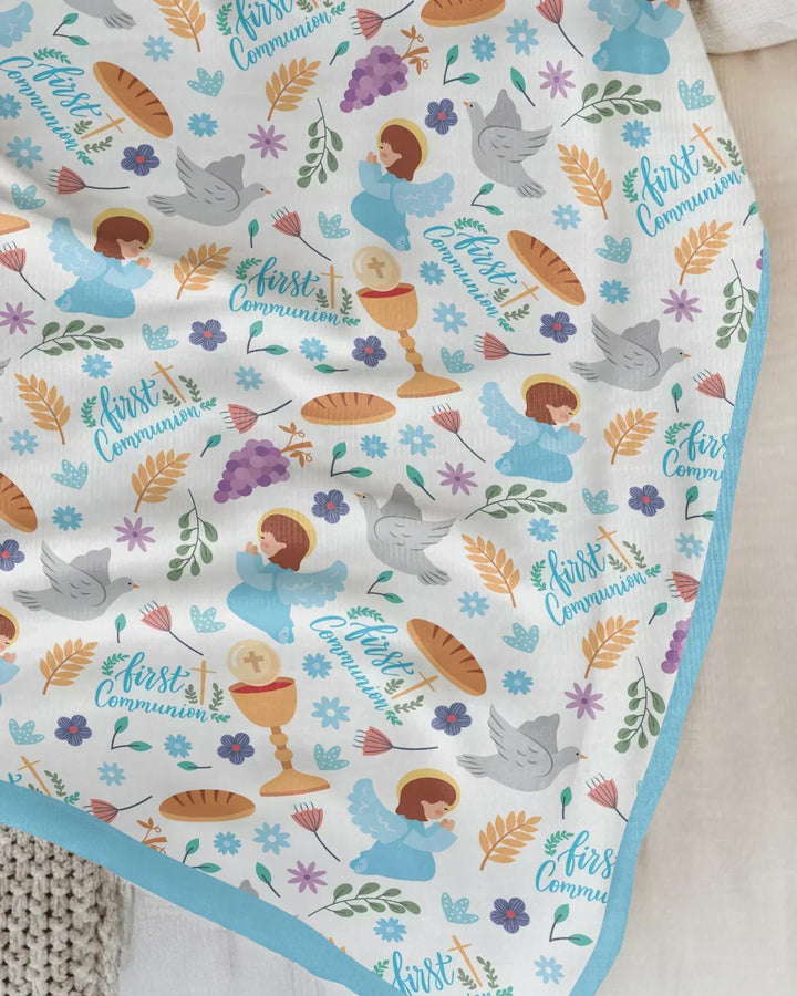 First Communion Bamboo Blanket