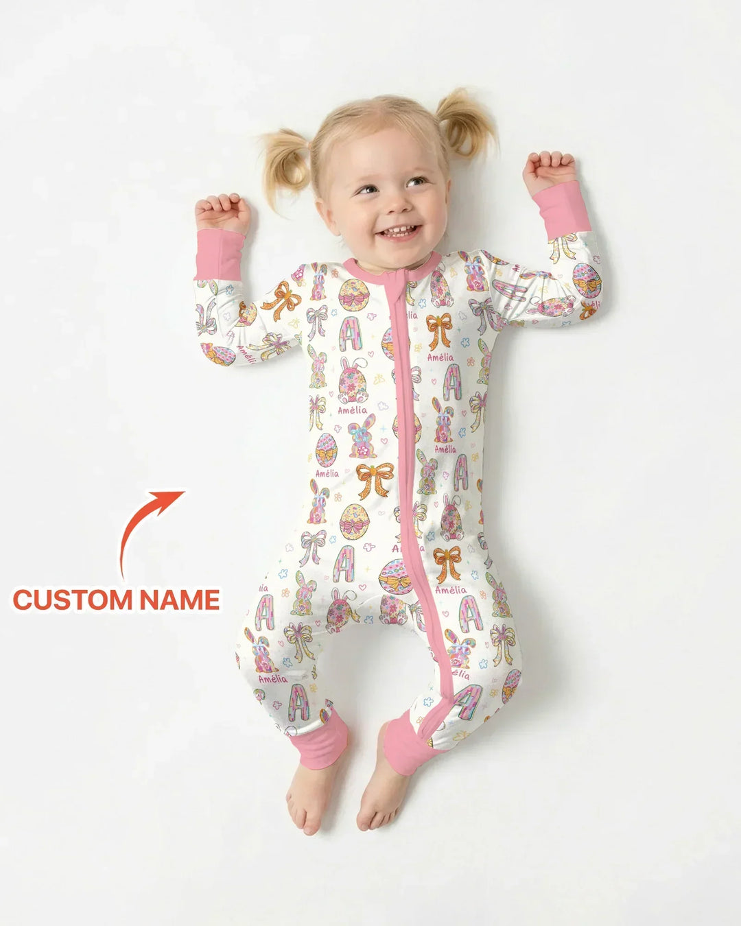 Happy Easter Custom Name Bamboo Convertible Zippy