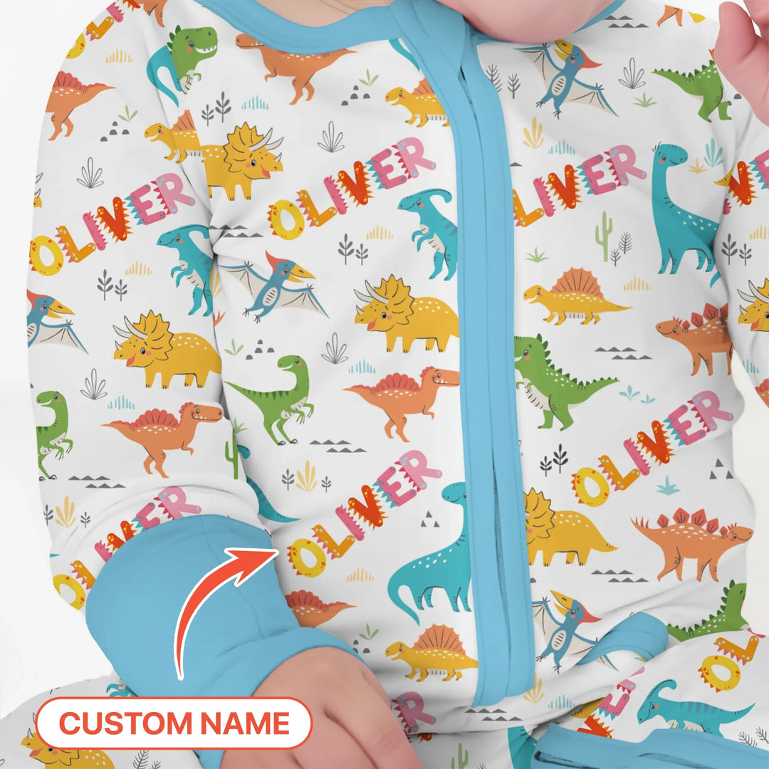Dino Adventure Custom Name Bamboo Convertible Zippy