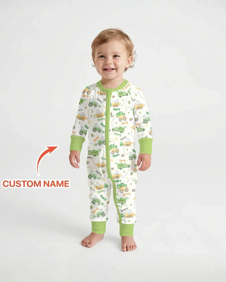 Construction St. Patrick's Day Custom Name Bamboo Convertible Zippy