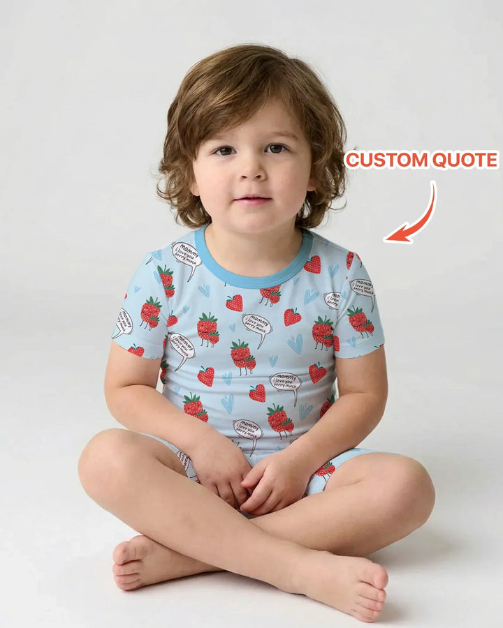 I love you berry much Bamboo Two Piece Short Sleeve Shorts Pajama Set