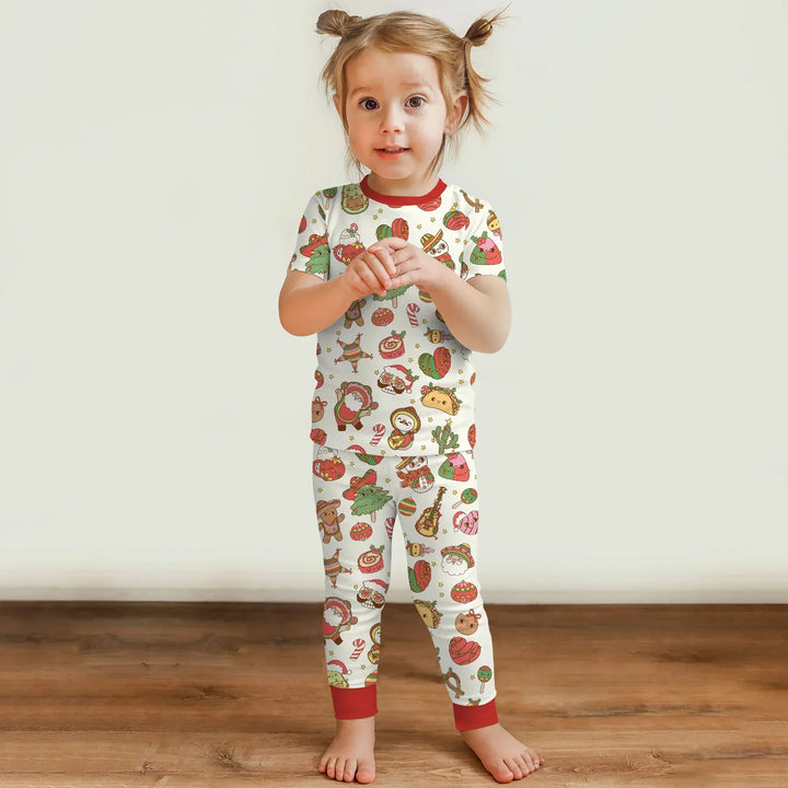 La Fiesta de Navidad Two Piece Short Sleeve Pajama Set , La Fiesta de Navidad Two Piece Short Sleeve Pajama Set - 12-18M / Green