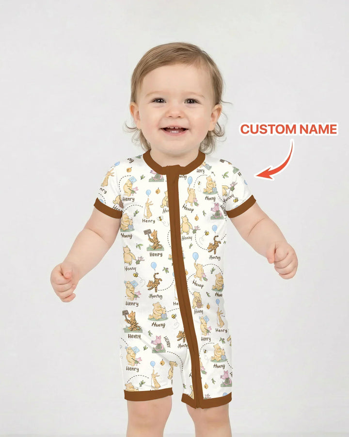 Once Upon A Bear Custom Name Bamboo Shorty Zippy