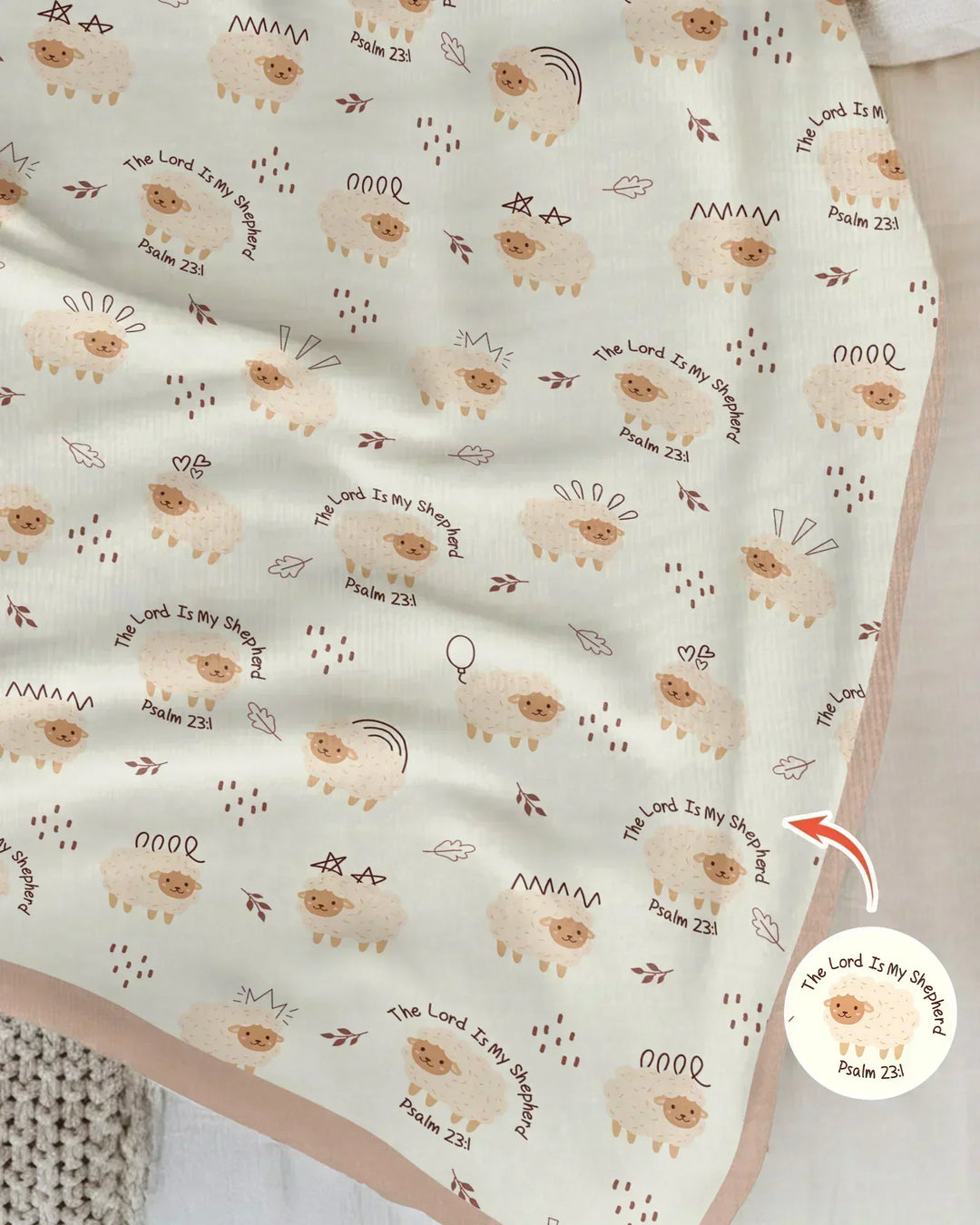 The Lord Is My Shepherd Baby Bamboo Blanket