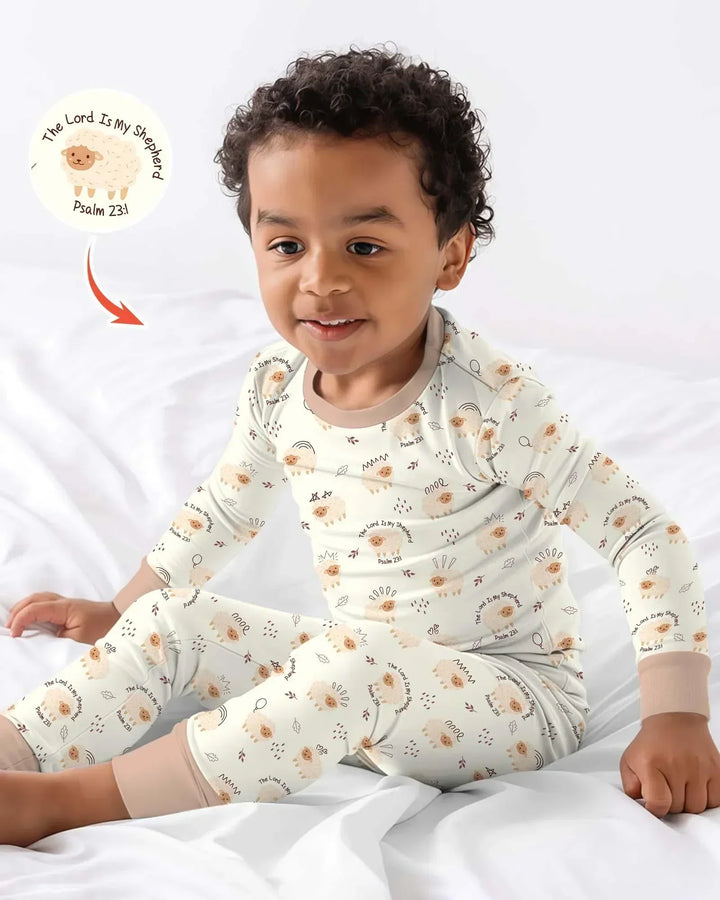 The Lord Is My Shepherd Baby Bamboo Two Piece Long Sleeve Pajama Set