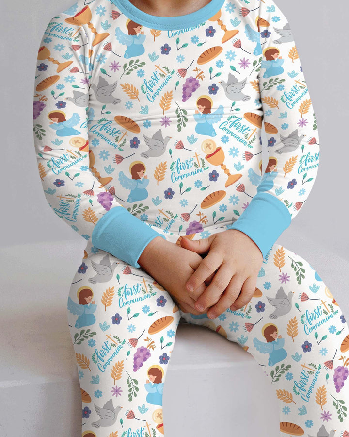First Communion Bamboo Two Piece Long Sleeve Pajama Set