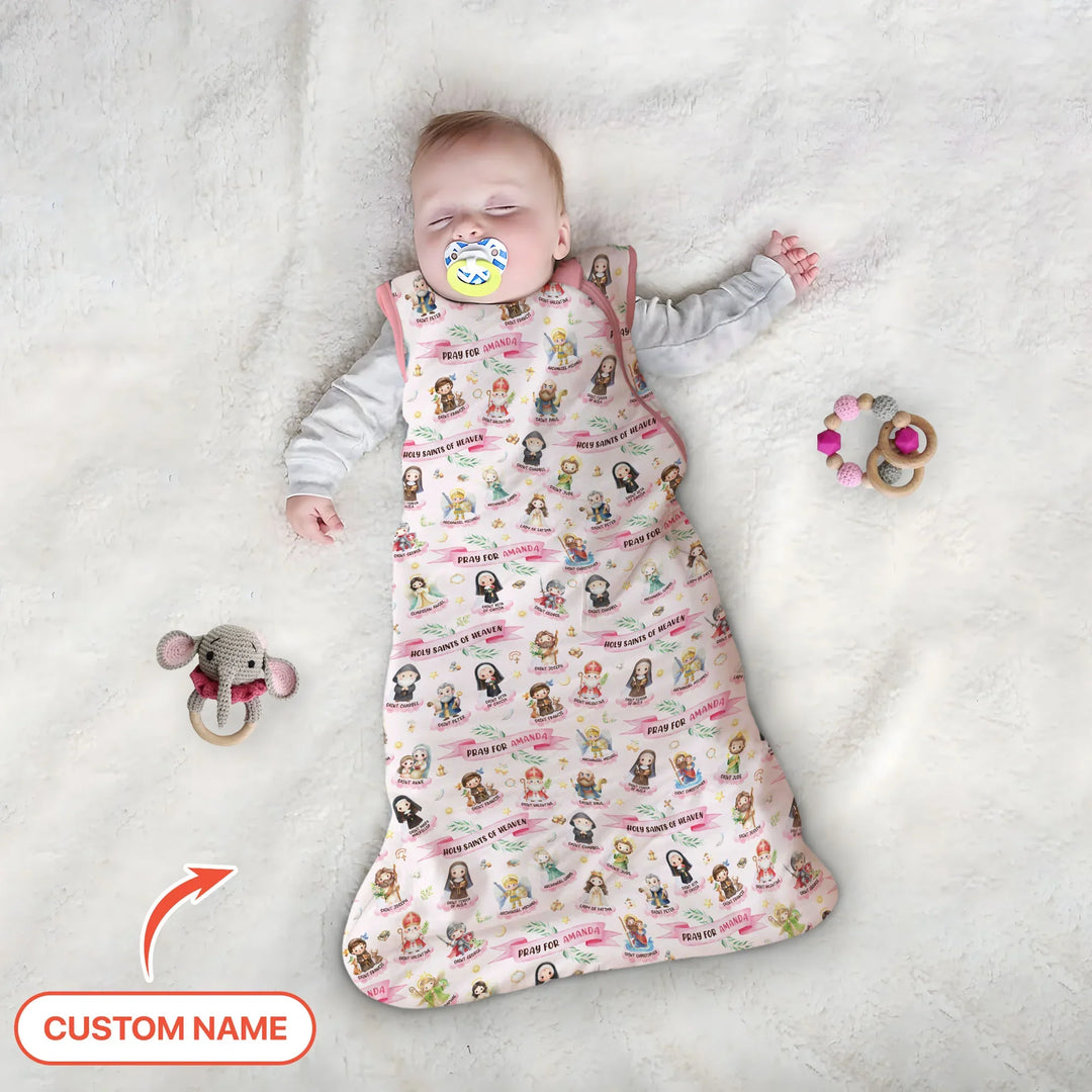 Holy Saints of Heaven Custom Name Bamboo Sleep Bag