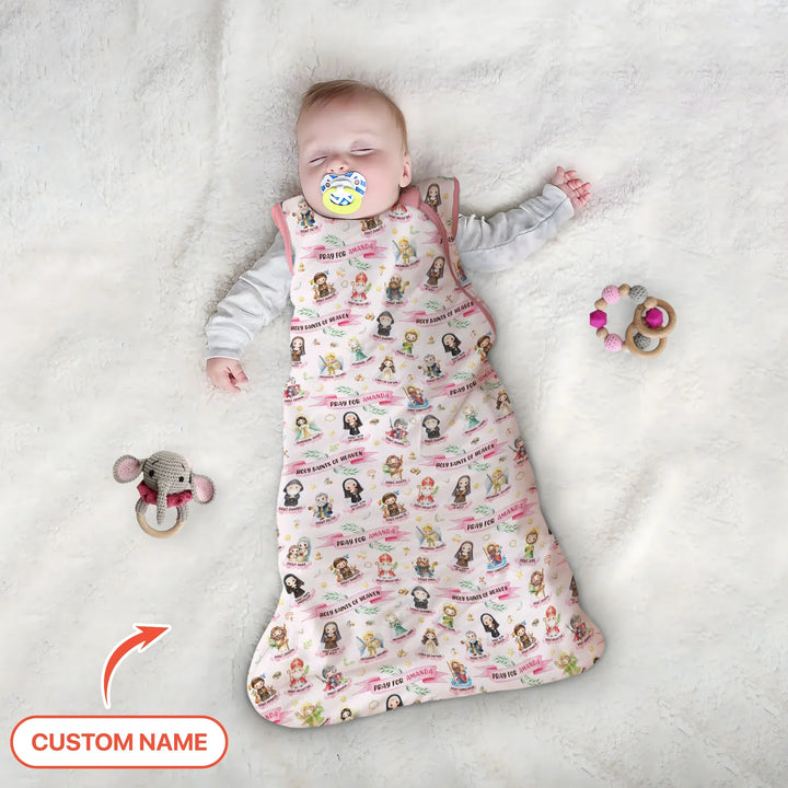 Holy Saints of Heaven Custom Name Bamboo Sleep Bag