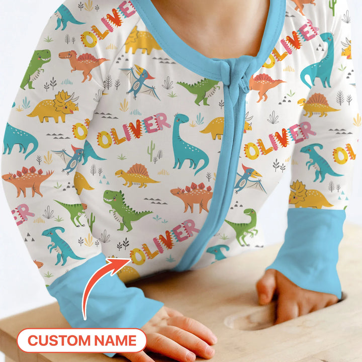 Dino Adventure Custom Name Bamboo Convertible Zippy