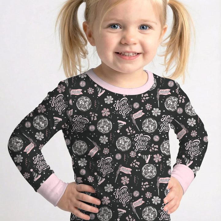 Disco New Years Eve Bamboo Two Piece Long Sleeve Pajama Set