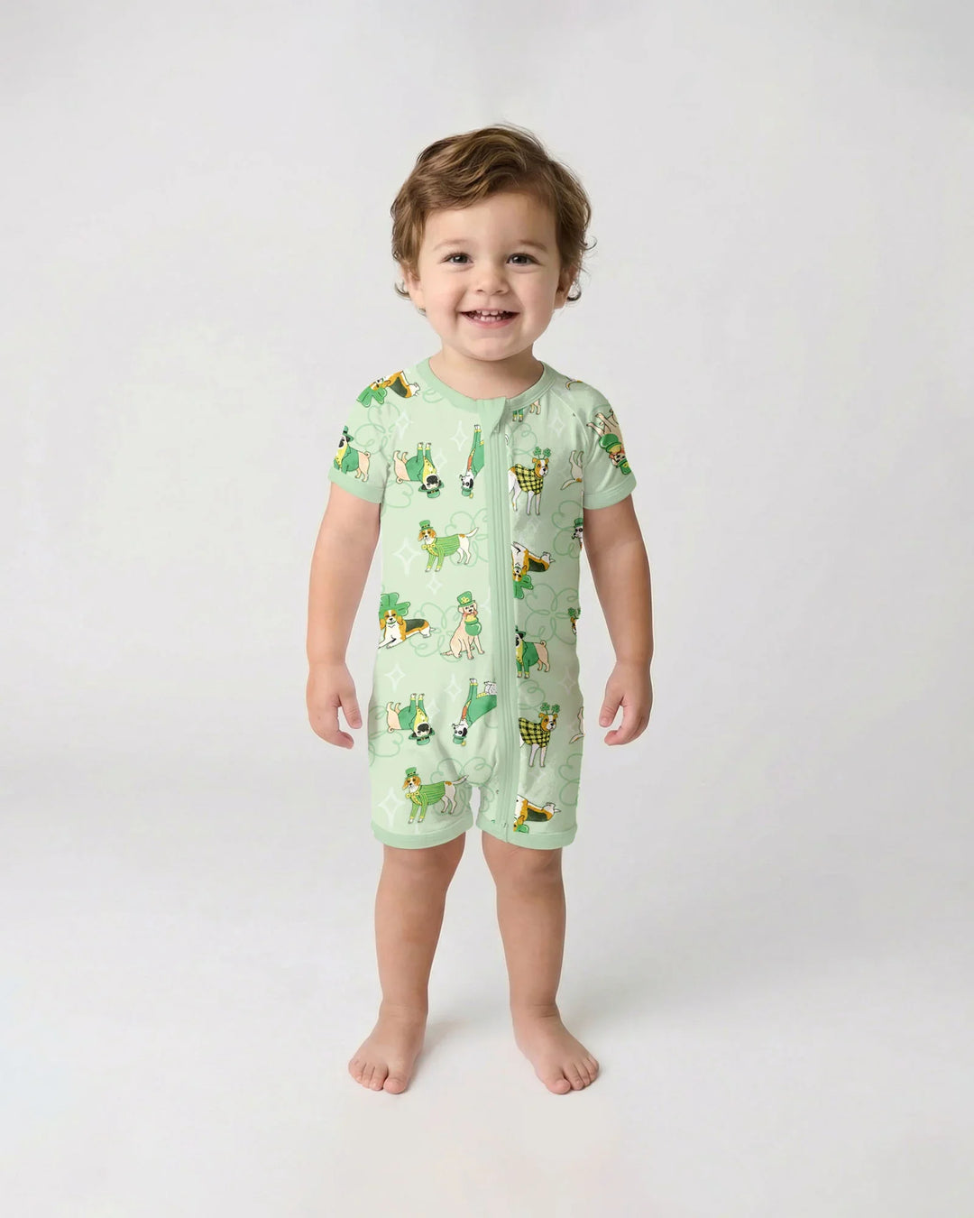 St. Patrick's Day Puppies Bamboo Shorty Zippy