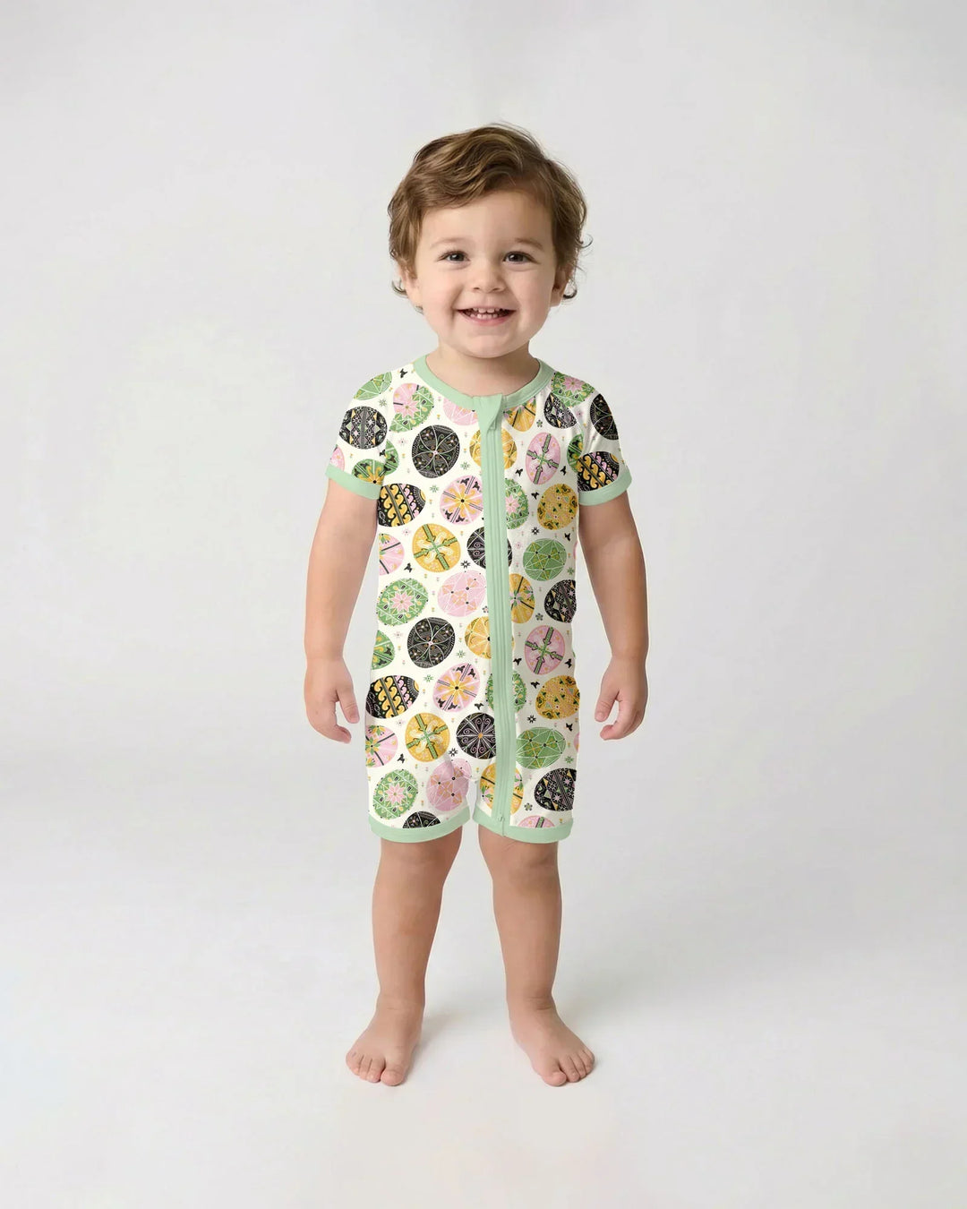 Pysanky Eggs Family Matching Bamboo Shorty Zippy