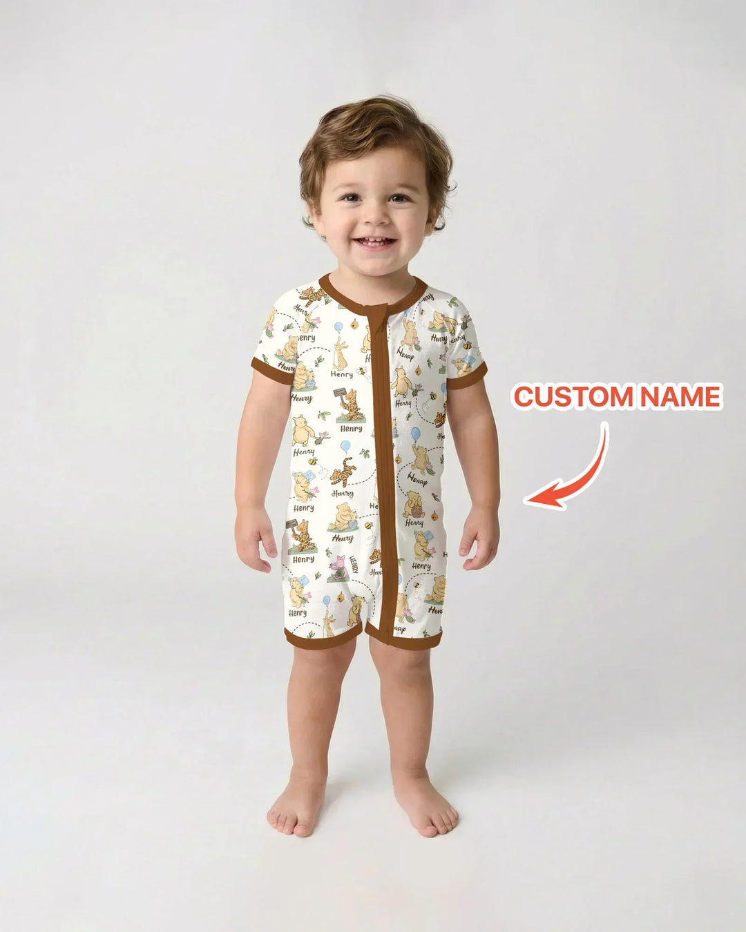 Once Upon A Bear Custom Name Bamboo Shorty Zippy