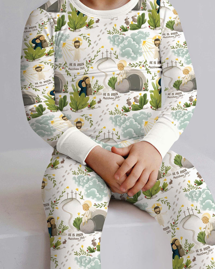 He Is Risen Bamboo Two Piece Long Sleeve Pajama Set