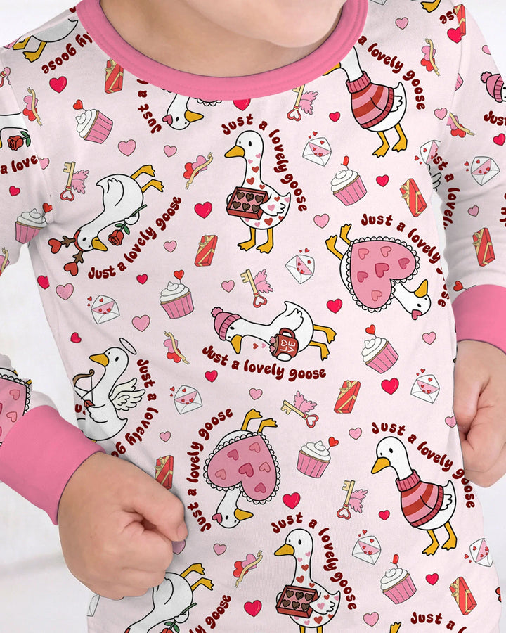 Valentine Silly Goose Bamboo Two Piece Long Sleeve Pajama Set