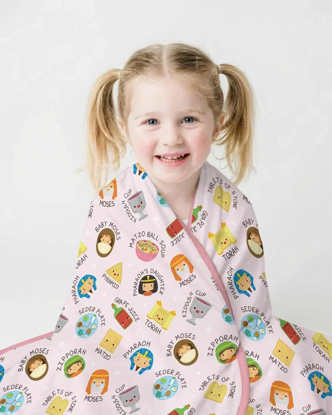 Cute Passover Characters Bamboo Blanket