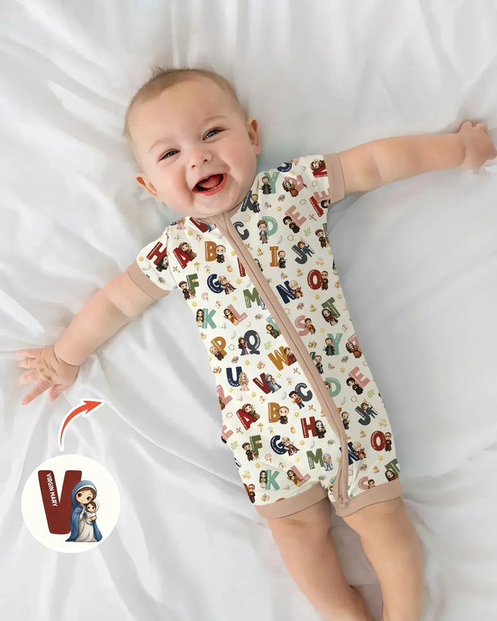 Catholic Saint ABCs Bamboo Shorty Zippy