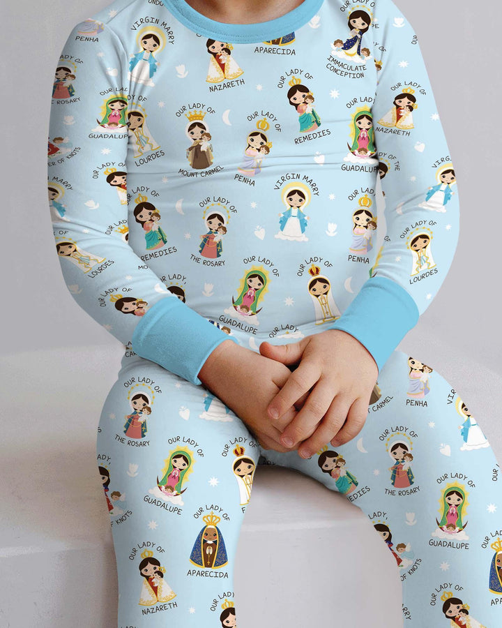 Little Marian Blessings Bamboo Two Piece Long Sleeve Pajama Set
