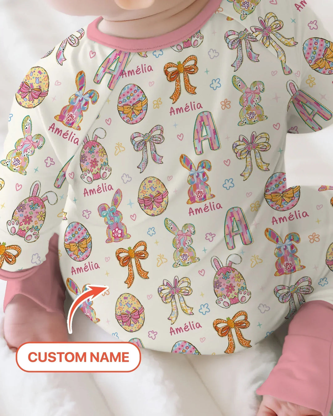 Happy Easter Custom Name Bamboo Convertible Zippy