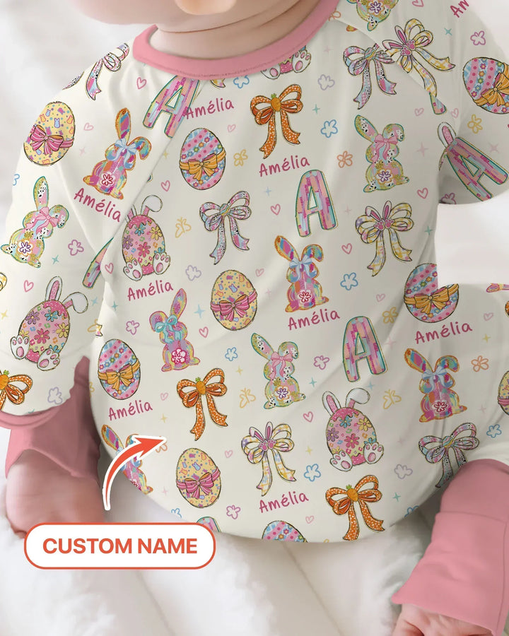 Happy Easter Custom Name Bamboo Convertible Zippy