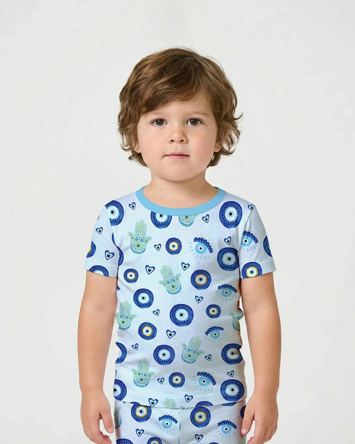 Mini Mystic Family Matching Bamboo Two Piece Short Sleeve Shorts Pajama Set