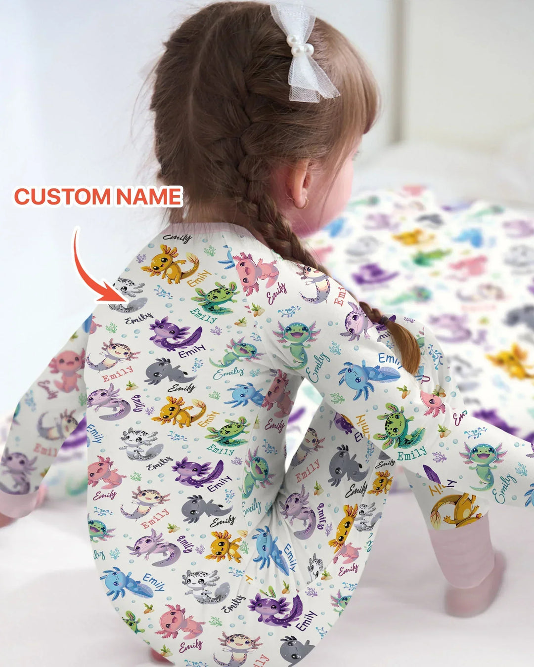 I Love You Axolotl Custom Name Bamboo Convertible Zippy