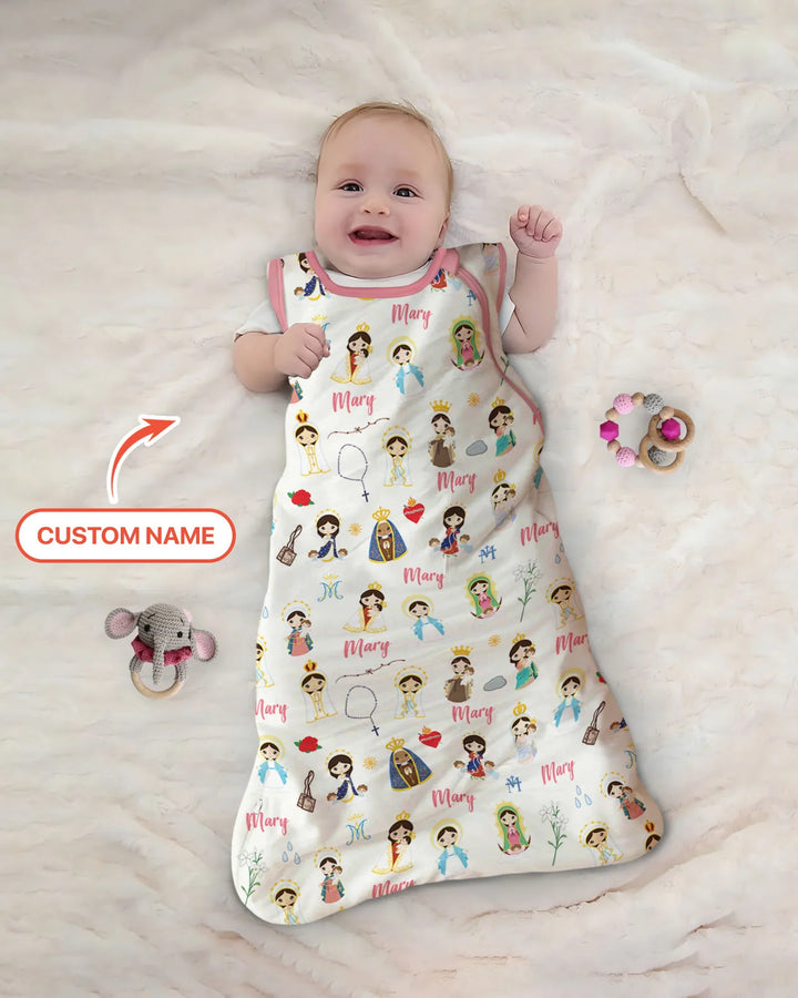 Custom Name Mother Mary Bamboo Sleep Bag