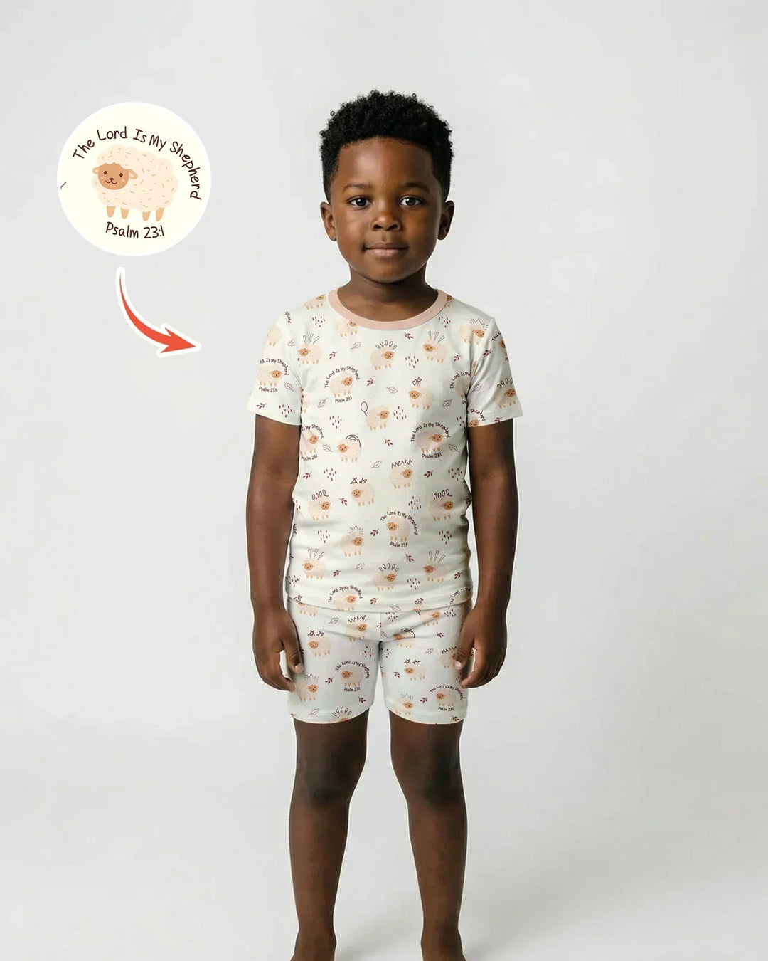 The Lord Is My Shepherd Baby Bamboo Two Piece Short Sleeve Shorts Pajama Set