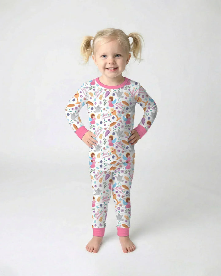 First Communion Bamboo Two Piece Long Sleeve Pajama Set