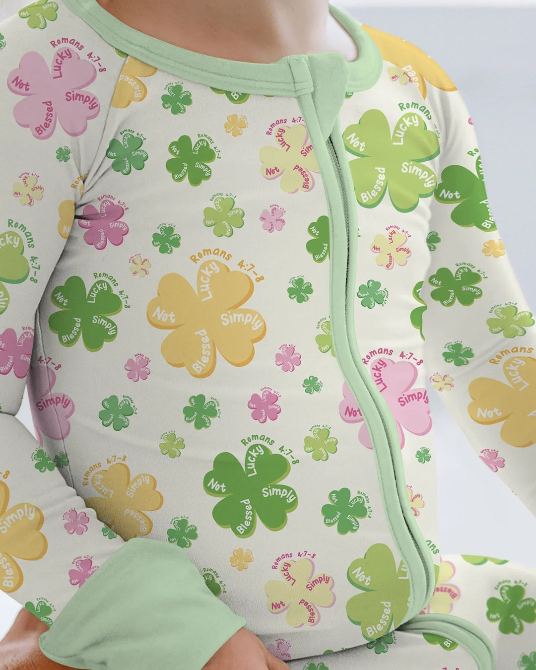 Shamrocks Print St. Patrick's Day Bamboo Convertible Zippy