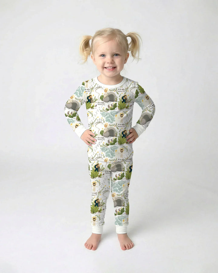 He Is Risen Bamboo Two Piece Long Sleeve Pajama Set