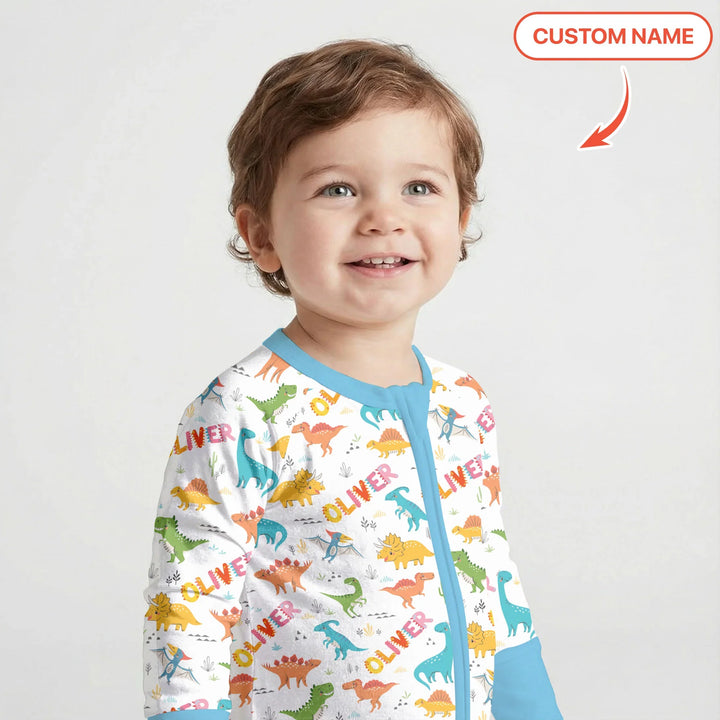 Dino Adventure Custom Name Bamboo Convertible Zippy
