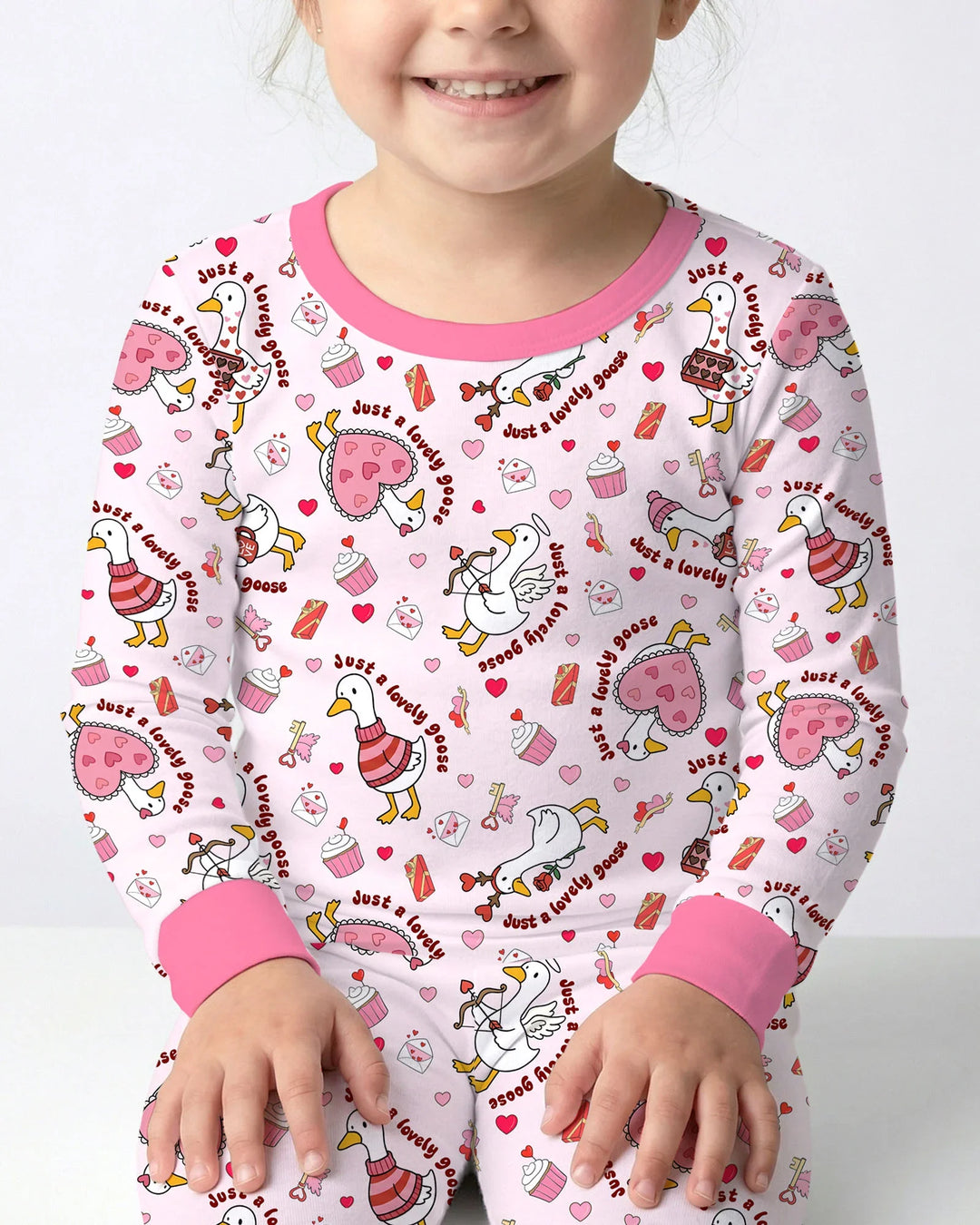 Valentine Silly Goose Bamboo Two Piece Long Sleeve Pajama Set