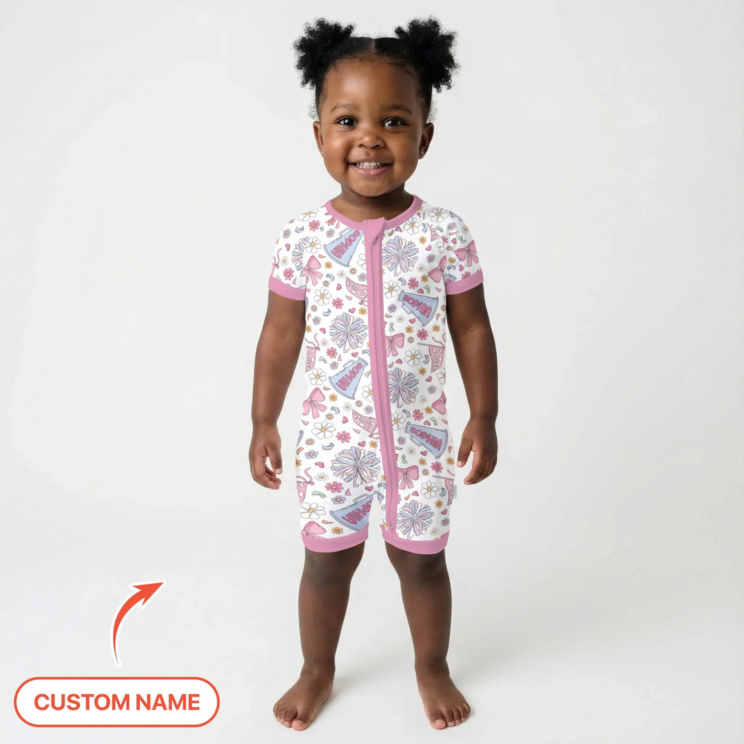 Custom Name Pastel Cheerleader Bamboo Shorty Zippy