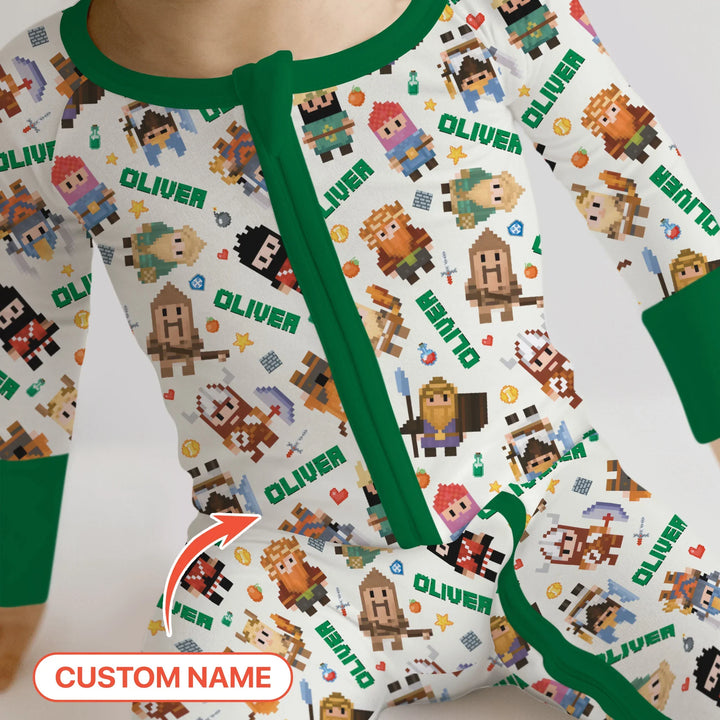 Blocky Buddy Squad Custom Name Bamboo Convertible Zippy