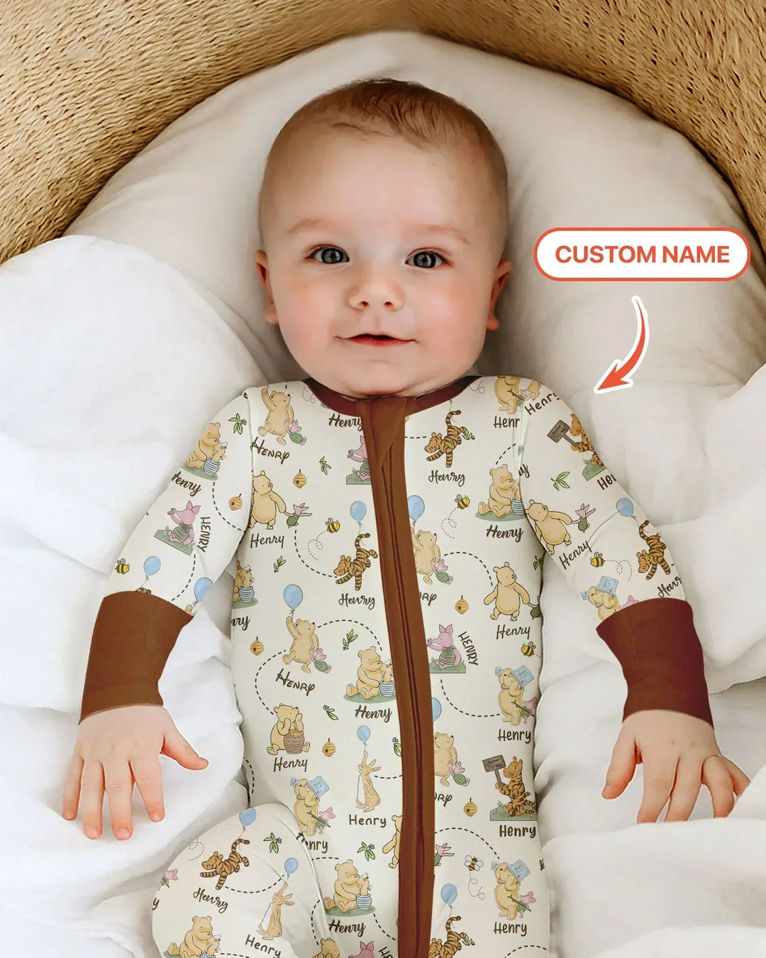 Once Upon A Bear Custom Name Bamboo Convertible Zippy