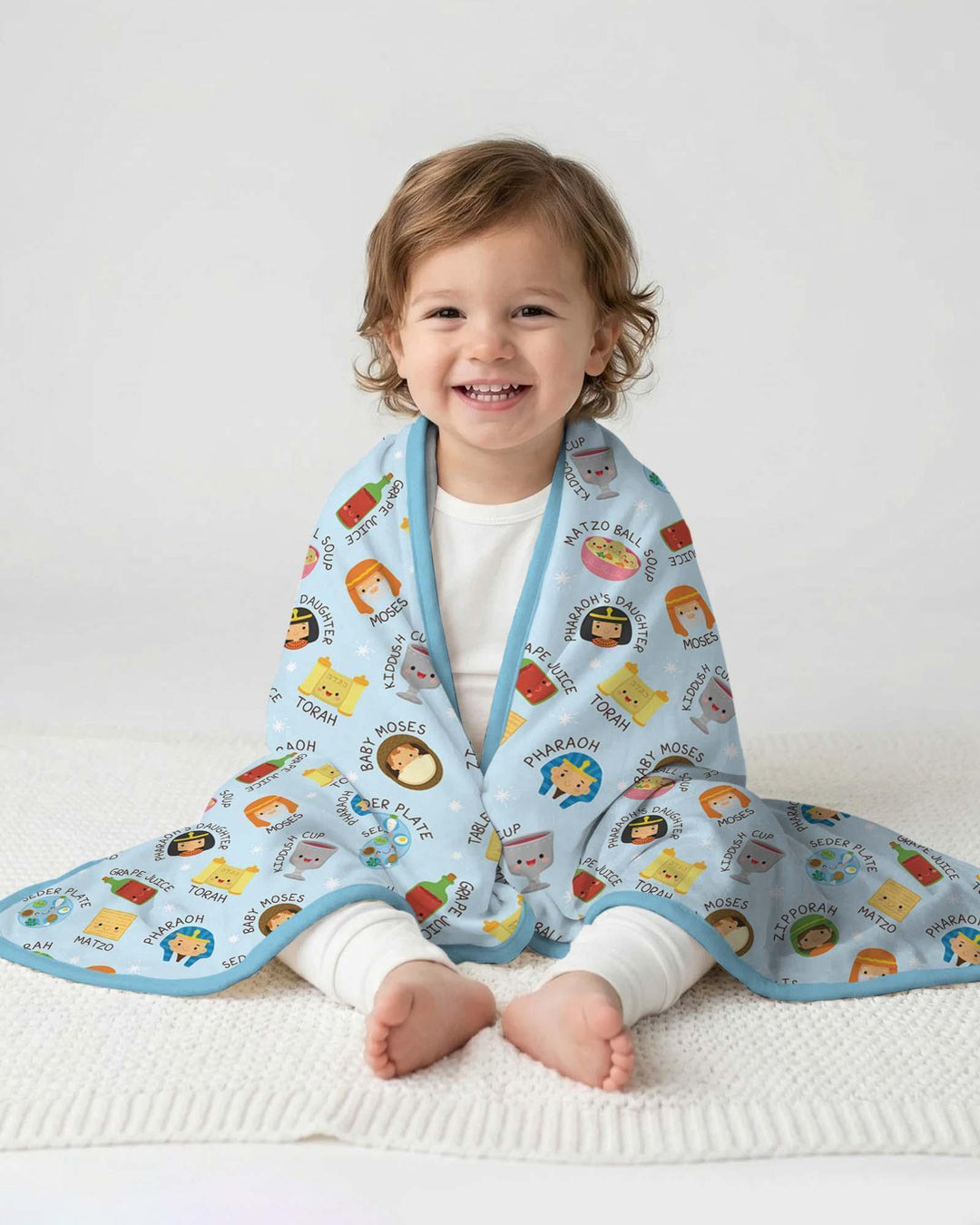 Cute Passover Characters Bamboo Blanket