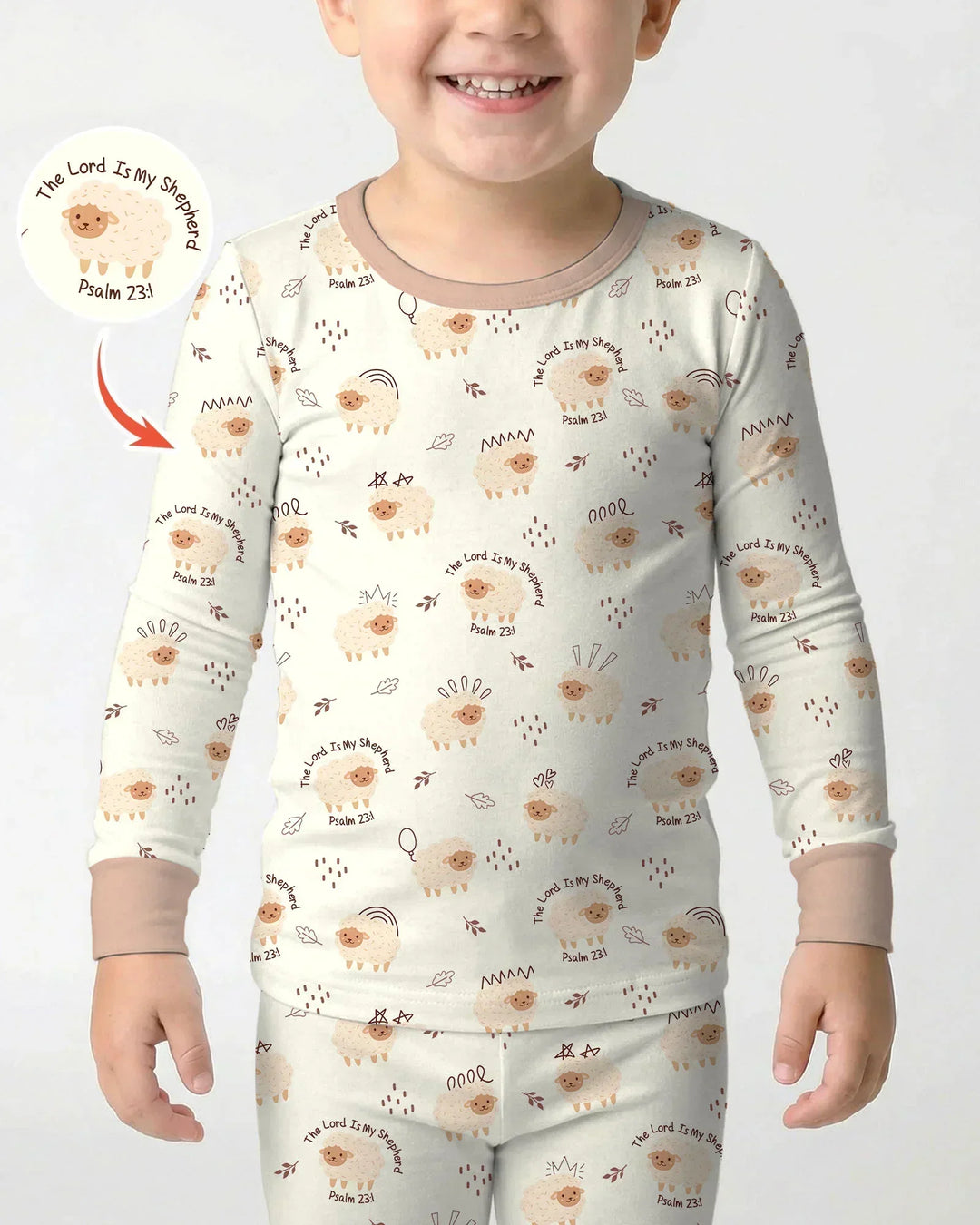 The Lord Is My Shepherd Baby Bamboo Two Piece Long Sleeve Pajama Set
