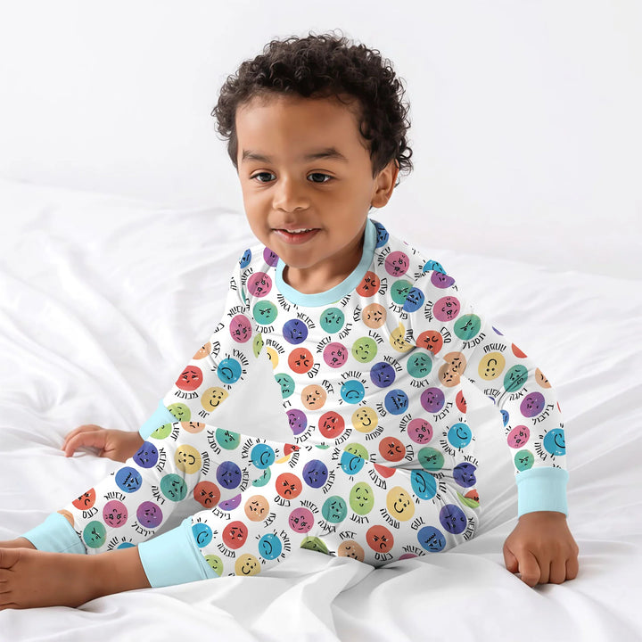My Emotions Hebrew Bamboo Two Piece Long Sleeve Pajama Set