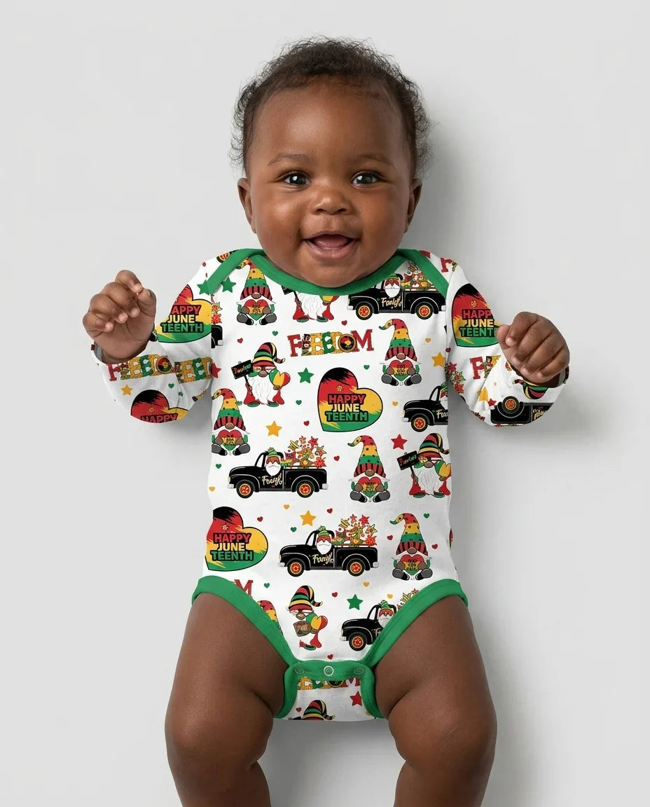 Gnome Happy Juneteenth Bamboo Bodysuit