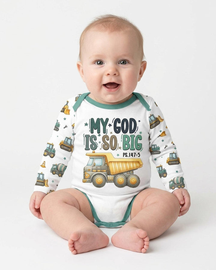 Construction Vehicles My God Is So Big Bamboo Bodysuit