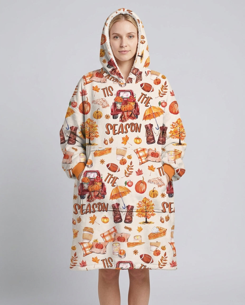 Fall Tis the Season Bamboo Blanket Hoodie