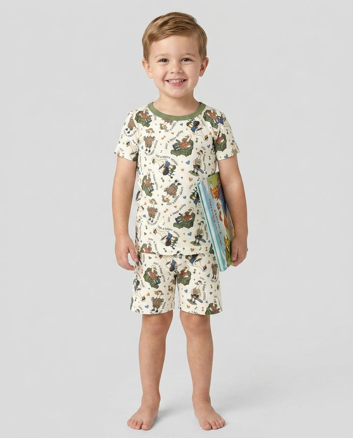 Just A Daddy Goose Family Matching Bamboo Two Piece Short Sleeve Shorts Pajama Set