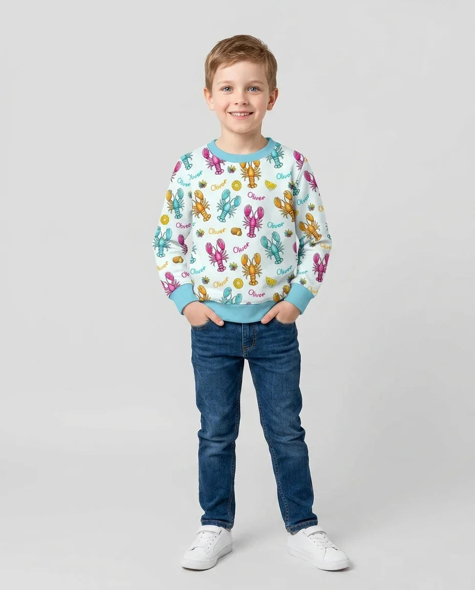 Custom Name Crawfish Crew Bamboo Crewneck Sweatshirt
