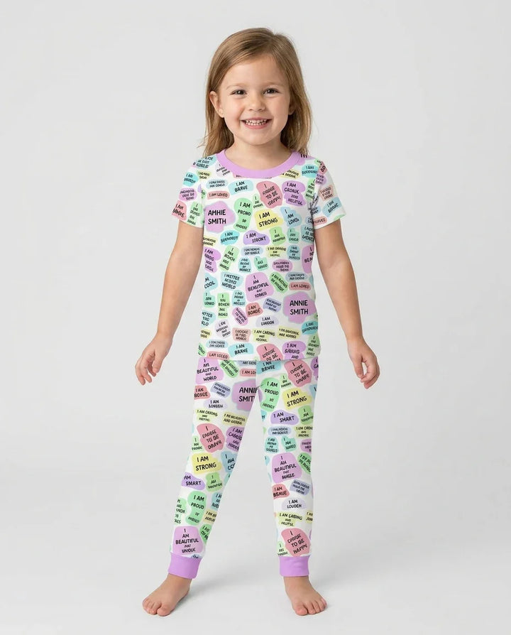 Mom & Baby Daily Affirmation Bamboo Two Piece Short Sleeve Pajama Set