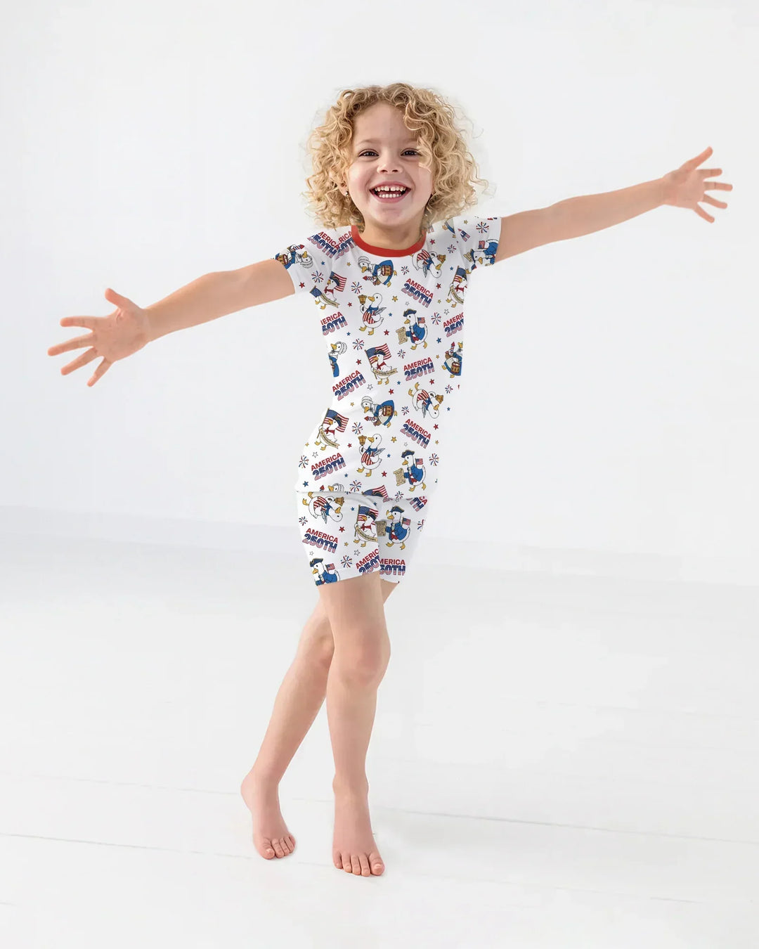 Patriotic Goose Celebrating 250 Years Bamboo Two Piece Long Sleeve Pajama Set
